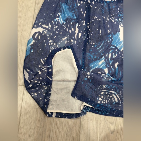 PERUVIAN CONNECTION Blue and White Patterned Dress 👗 - Picture 9 of 10